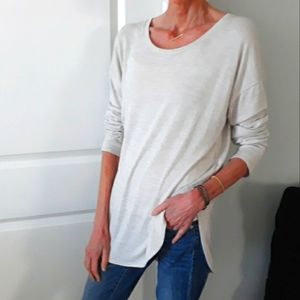 Oatmeal colored knit tunic top from Banana Republic